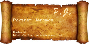 Portner Jeromos névjegykártya
